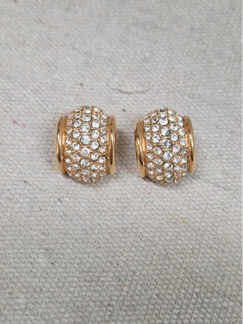 Vintage Swarovski pavé crystal half-hoop earrings